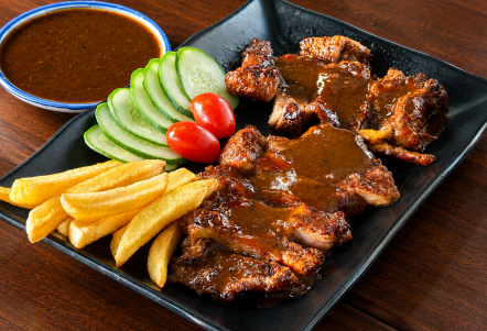 Pork steak nướng lu